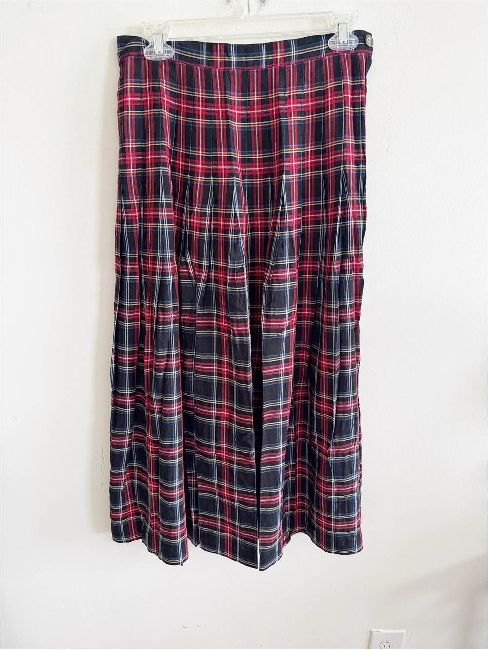Vintage 90s Gap holiday tartan red black plaid maxi midi skirt size 6-8